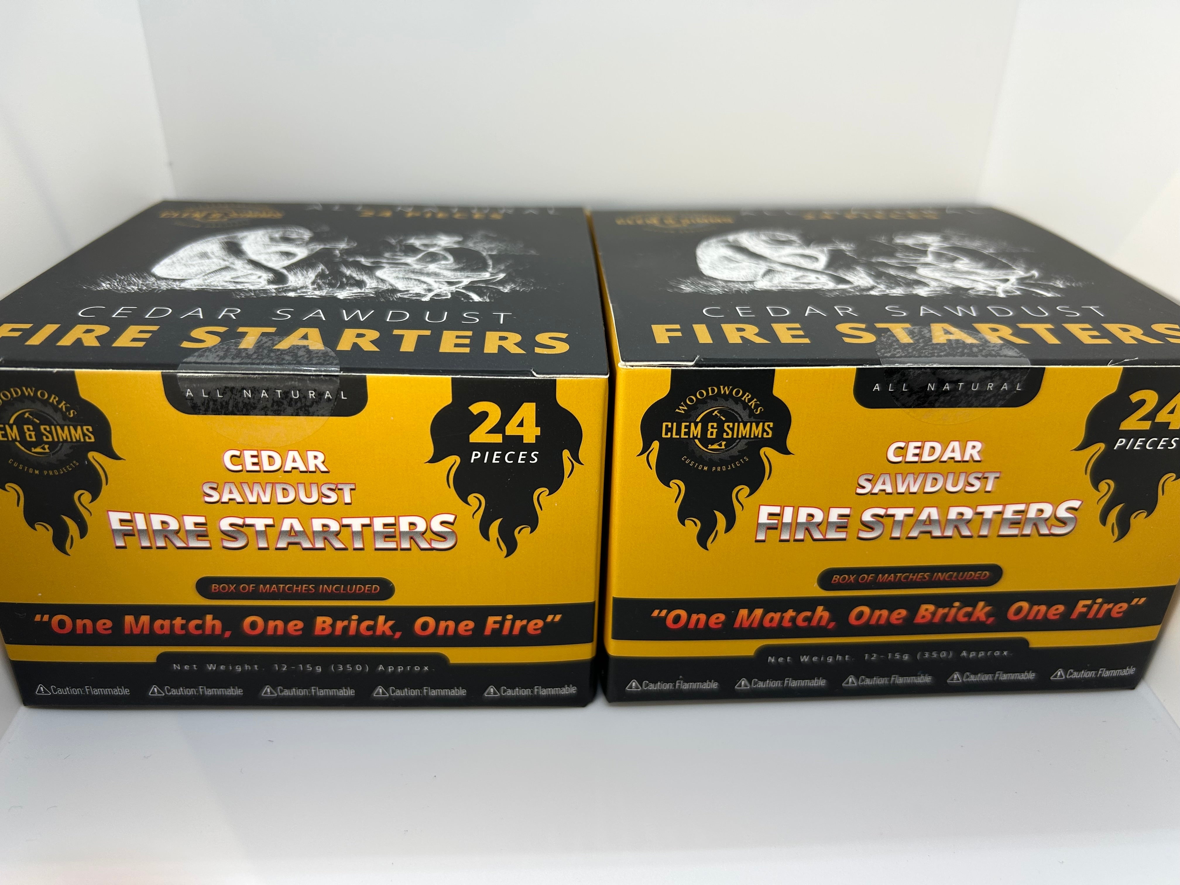 Cedar Fire Starter – 2 Box Bundle (48 bricks) SAVE $2 Clem & Simms Woodworks