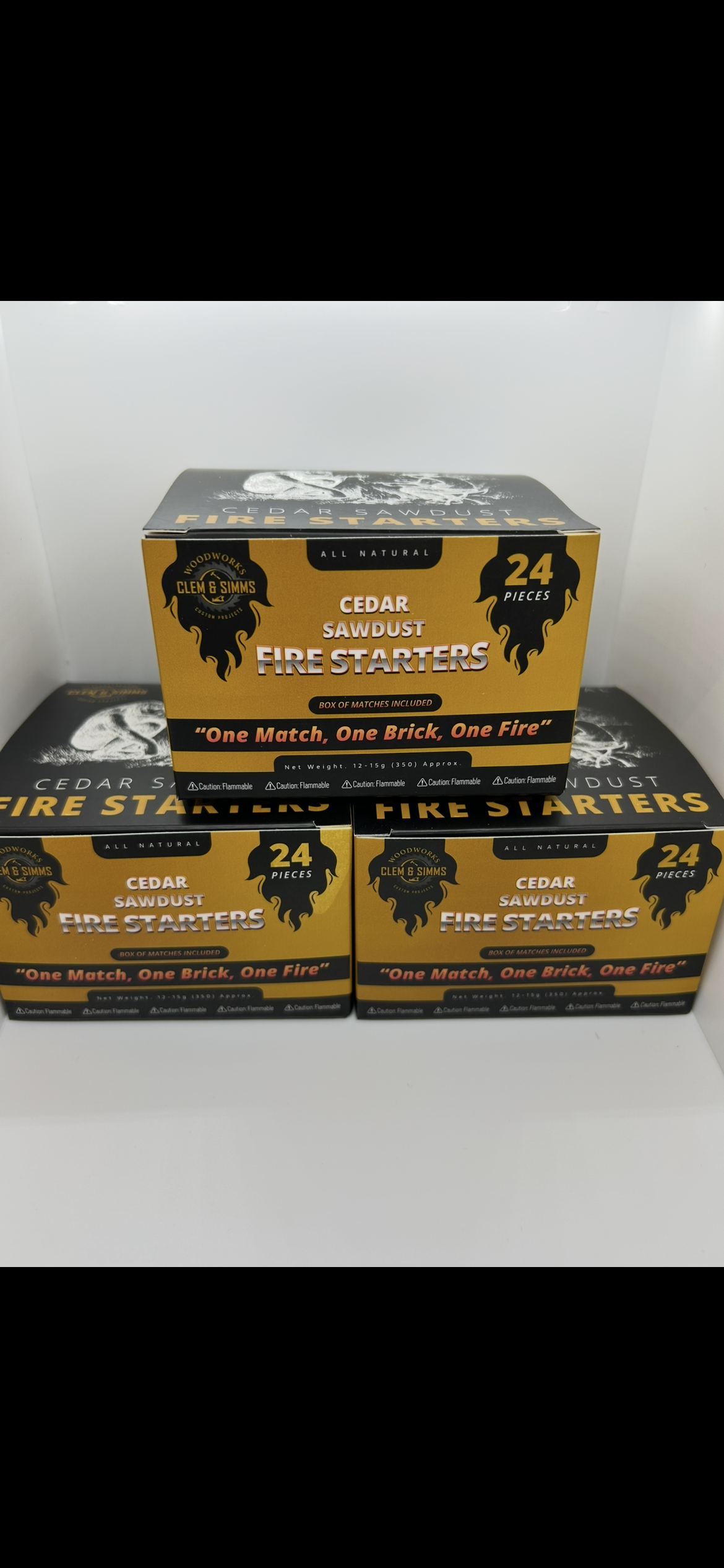 Cedar Fire Starter – 3 Box Bundle (72 bricks) Clem & Simms Cedar Fire Starters