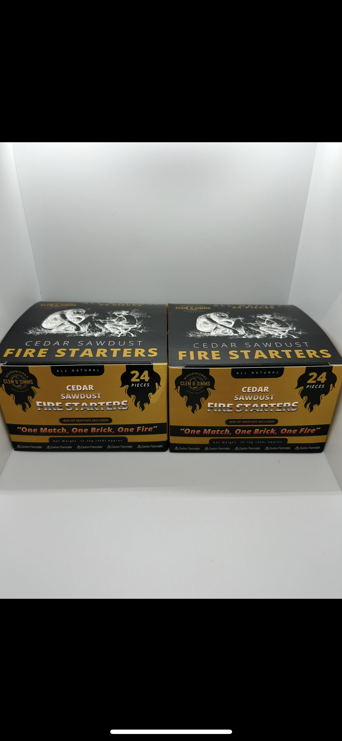 Cedar Fire Starter – 2 Box Bundle (48 bricks) Clem & Simms Woodworks