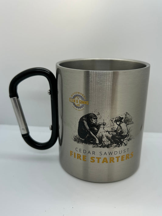 The Rugged Stainless Steel Carabiner Mug Clem & Simms Woodworks