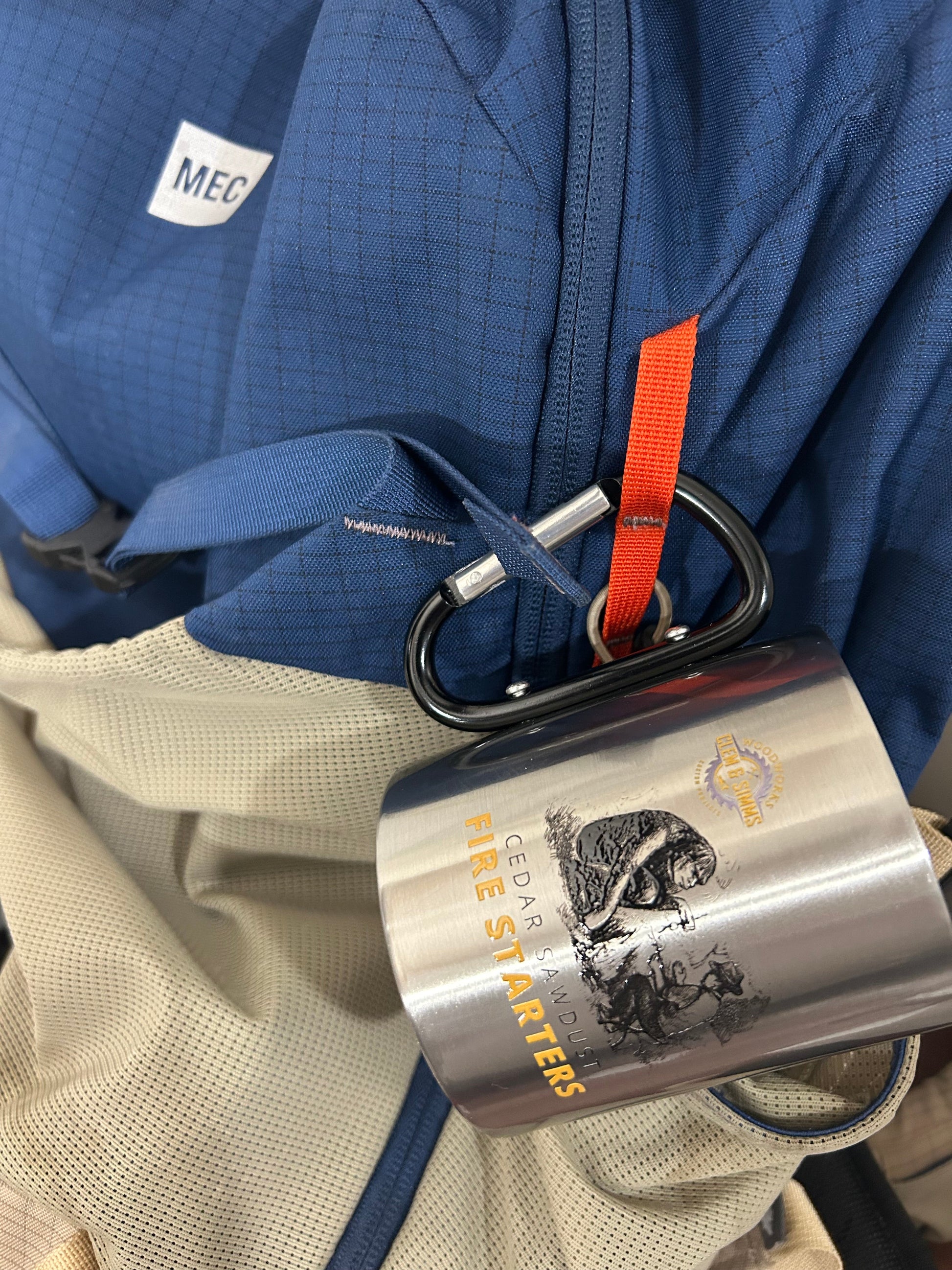 The Rugged Stainless Steel Carabiner Mug Clem & Simms Woodworks
