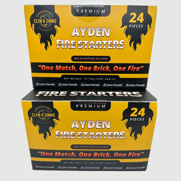 🔥 Ayden Premium Fire Starters – 2-Box Value Pack – Clem & Simms