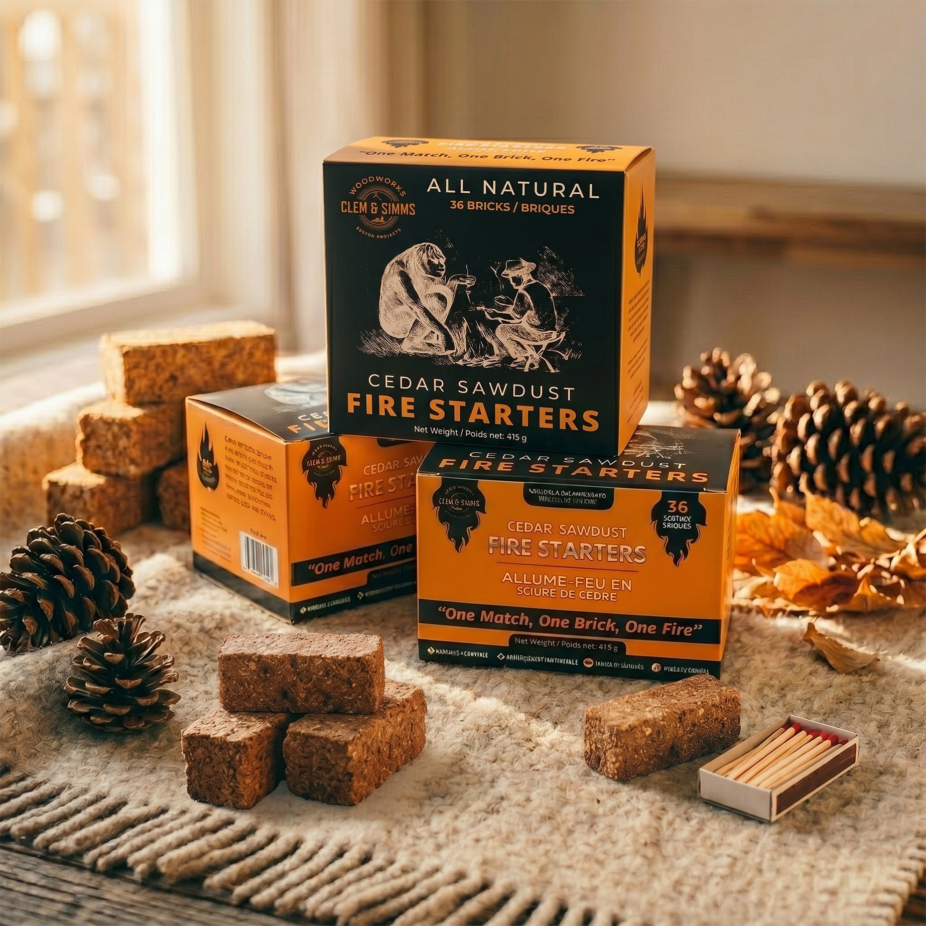 3 Box Bundle (108 Fires) ⭐ Most Popular — Save 10% with The Cedar Circle Clem & Simms